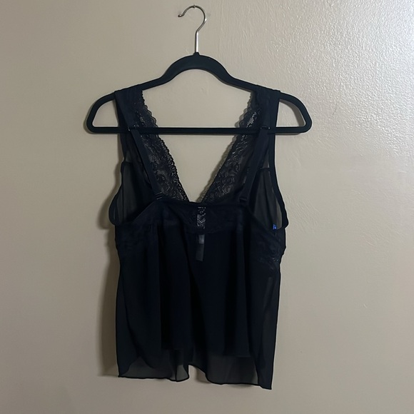 Adore Me Sz 1X Jocie Chemise Button Detail Lace Chiffon Sheer Sexy Feminine - Picture 3 of 4